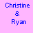 four and five displays variations of 'Christine & Ryan' text with heart symbols, plus static and animated elements on a purple background