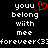 Pixelated text reads 'youu belong with mee forever<(3>forever<(3' on black background, red heart symbol replaces second 'u' in 'youu'.