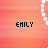 six pixelated text variations showing 'EMILY' with partial letter removals and color changes on a gradient background