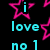Pixelated text and pink star outlines on black background with gray rectangle overlay, featuring 'i love no 1 smile' in cyan, green, and pink hues.