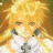 Static 48x48 pixel icon with blurred yellow-orange background and indistinct white/light shapes, likely a low-resolution anime character or abstract design.