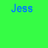 Four colored quadrants each display the name "Jess" in distinct pixelated fonts and colors.