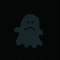 ghost-shaped icons in varying shades of blue and gray, each with a sad expression on a black background
