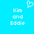 Pixelated white text and a heart symbol on solid cyan background, with two identical side-by-side layouts.
