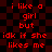 Red pixelated text on a black-and-red checkered background repeats the phrase "i like a girl but idk if she likes me" in two