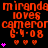 A static digital image displays repeated text and symbols in orange and pink on a black background with a gray corner.