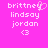 Pixelated text on bright pink background with one version showing a heart symbol replacing the 'y' in 'brittney' and another showing the full name.