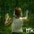 Animated sequence of a person in a white tank top performing hand movements against green foliage background with overlaid text.