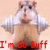 Pixelated cartoon hamster wearing white shirt and red shorts with text "I'm Souff" at bottom, static image on light beige background.