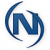 Blue stylized 'N' with curved line elements forming a partial circle around it on white background.
