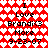 Red heart-patterned background with repeated text "I Love Brandi<3 More 9-23-07" in black pixelated font across two identical sections.