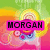 A colorful pixelated icon with a pink banner reading 'MORGAN' over abstract shapes and swirling patterns.