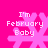Pixelated pink snowflake with 'I'm February Baby' text on bright pink background, four identical instances arranged in pattern