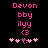 Pixelated pink text and symbols on black background with animated pink heart and star elements shifting position.