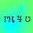 Green and blue gradient background with four identical pixelated text elements reading "IM 4 U" in black block letters.