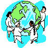 Animated icon shows people holding a globe with text changing from 'FLOGI' to 'FLOGI AT WORK' in blue and red lettering.