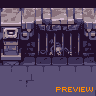 Pixel art contact sheet showing two frames of a dungeon-themed animation with stone structures and small figures behind bars, labeled "PREVIEW" in orange and yellow text at the bottom.