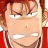 Pixelated anime-style character with red hair and red clothing, side-by-side with black background text reading 'Anime IM' and 'COM' in white pixelated font.