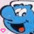 A 2x2 contact sheet of a Smurf-themed animated icon with pixelated text and character art across four quadrants.