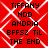 Red background with white geometric pattern and black text reading TIFFANY NDO ANDRIA BFFS2 TIL THE END repeated in two identical vertical