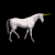 A 4x3 contact sheet of a white unicorn animation with yellow horn, showing sequential walking frames against black background.
