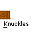 Animated sequence showing Knuckles the Echidna's transformation from brown rubble to a full red character with white gloves and shoes, set against gray background.