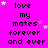Bright pink background with repeated black text 'love my mates forever and ever' surrounded by white and light purple stars.