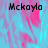 Pixelated text 'Mckayla' appears in three positions over a blue-pink gradient background with one gray