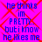 Blue pixelated text on a bright pink background with red crosshatch lines, repeating the phrase "he thinks im PRETTY.. buti know he likes me" in four identical sections.