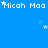 Blue background with repeated 'Micah Maa' text and white stars; stars shift position across frames.
