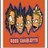 Four pixelated figures with varied hair colors and styles stand in a row against an orange background, below which is a rectangular shape.