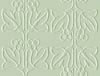 A static image of a light green background with repeating white floral patterns featuring stylized leaves and stems arranged in vertical columns.