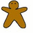 Pixelated gingerbread man icons with varying expressions, decorations, and a 'Merry Christmas' banner in red-green-black.