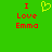 Green background with red pixelated text "I Love Emma" and a yellow pixelated heart symbol above the text.