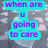 Pixelated text in colored blocks over a gray background with white heart shapes, displaying sequential phrases.