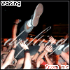 Four show a person being crowd-surfed at night, with hands lifting them above the audience; text labels change