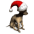 Animated contact sheet of a chihuahua wearing a Santa hat in various poses across 10 frames arranged in a 4x3 grid with one empty cell.