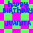 Pixelated blue text 'happy BIRTHDAY JUANITA' on a green and pink checkered background with diamond-shaped patterns.