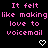 Black background with pink pixelated text repeating "It felt like making love to voicemail" and two white pixelated heart symbols at the bottom.