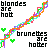 Pixelated text and colorful diagonal lines repeat across a white background with green heart symbols.
