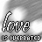 identical monochrome icons showing 'love' text above 'IS OVERRATED' on a textured background with light spots