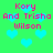 Green background with cyan hearts and pink text reading 'Kory And Trisha Wilson' in two identical vertical