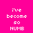 Pixelated text 'i've become so NUMB' on bright pink background with orange rectangular overlays shifting across the image.