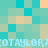 Pixelated turquoise and peach with repeating light blue text 'COTAYLØR' across horizontal bands, no visible animation changes