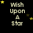 Black background with yellow text "Wish Upon A Star" and scattered stars in various sizes and positions across the