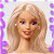 A pixelated image of a blonde doll with blue eyes and red lips on the left, next to green text reading "Original Icons .com" on a dark background on the right.