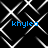 Black background with white geometric lines forming a pattern, four instances of blue text "khylea" positioned at corners, pixelated appearance