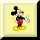 Animated Mickey Mouse icon with black ears, red shorts, yellow shoes, and white gloves, standing on a light yellow background with black borders.