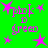 Green background with pink text and star shapes, static image showing repeated patterns of 'prof D (reen' text and stars.