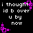 A 4-frame animated contact sheet showing a pixelated text-based icon with repeated phrases and pink square animations on black background.